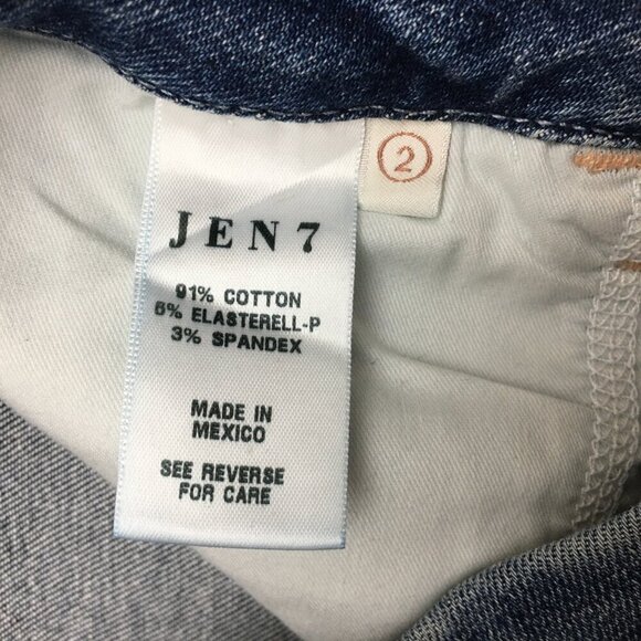 NEW Jen7 by 7 For All Mankind Jeans Straight Leg Distressed Enhance Me size 2 - Picture 8 of 9